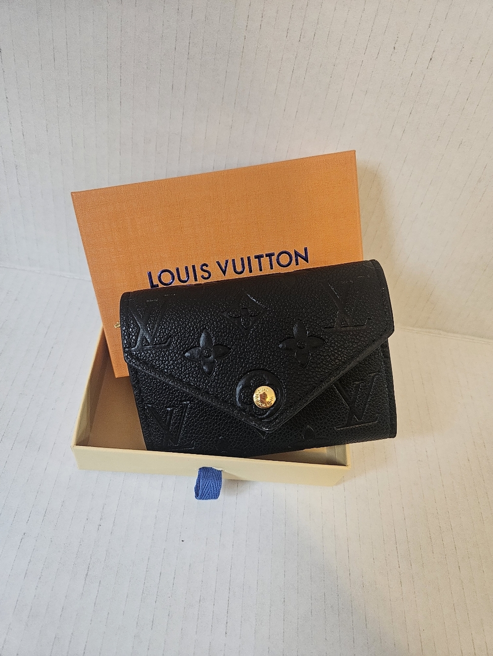 Monogram Canvas Small Envelope Wallet - Black with Gold Snap